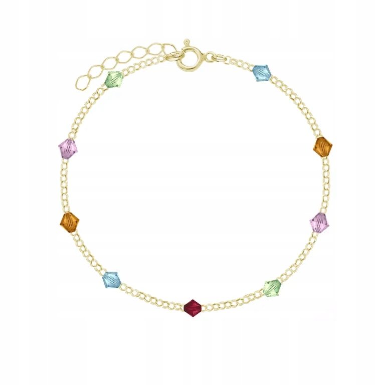 Pozłacana Bransoletka na nogę z kryształkami