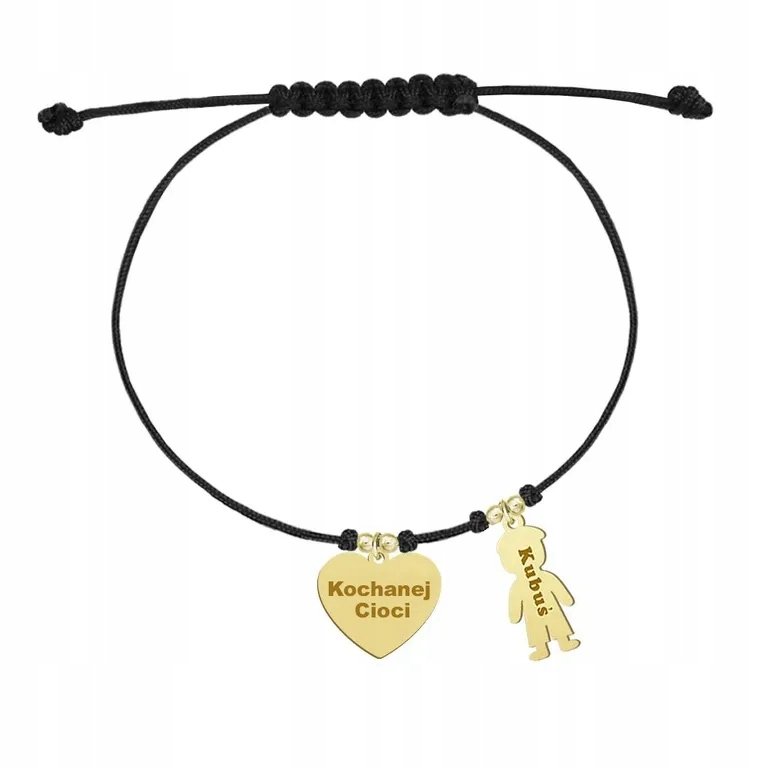 Pozłacana Bransoletka dla chrzestnej chłopiec