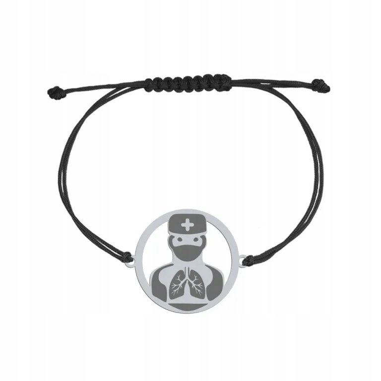 Bransoletka Pulmonolog Lekarz srebro GRAWER