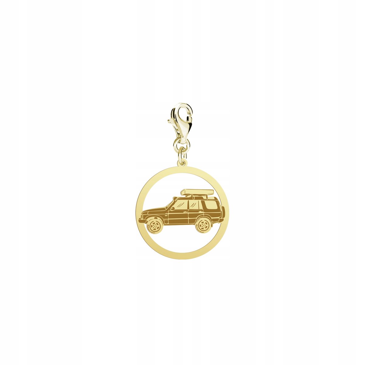 Charms Złoty Auto Wyprawowe Discovery Prezent 925 ŻYCZENIA GRATIS