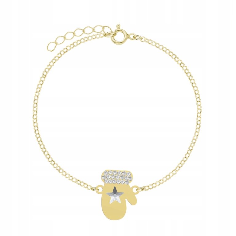 Pozłacana Bransoletka RĘKAWICZKA Dedykacja GRATIS