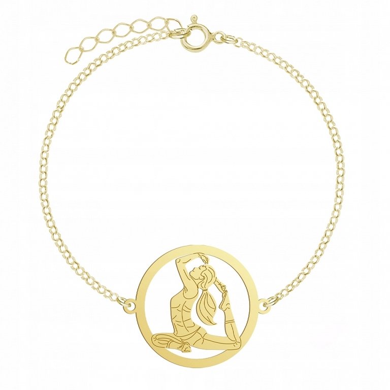 Bransoletka Pozłacana Joga 925 GRAWER DEDYKACJA GRATIS