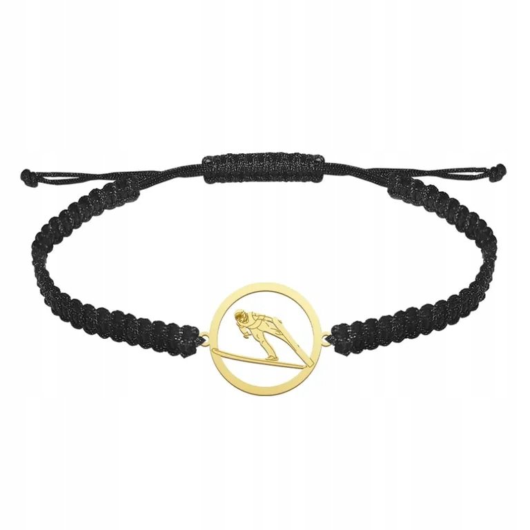 Pozłacana Męska Bransoletka Skoki narciarskie