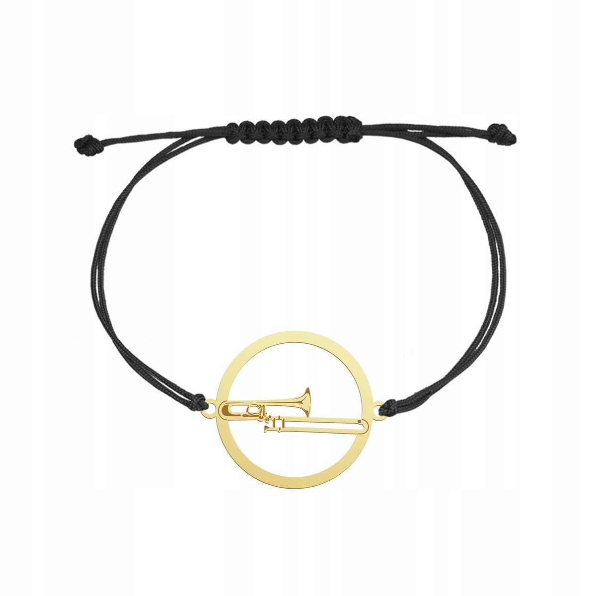 Bransoletka Pozłacana z Puzonem Sznurek Prezent GRAWER ŻYCZENIA GRATIS