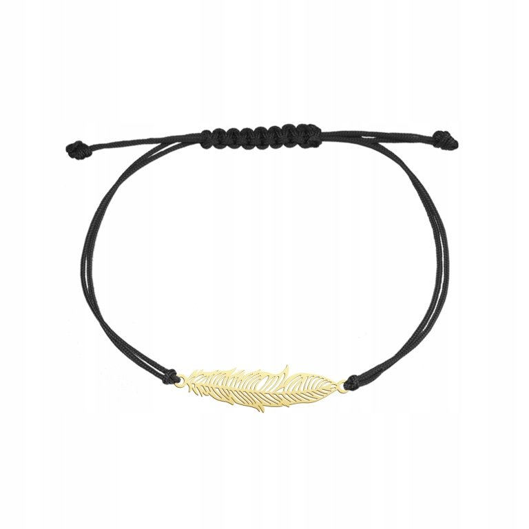 Pozłacana Bransoletka z PIÓRKIEM DEDYKACJA GRATIS