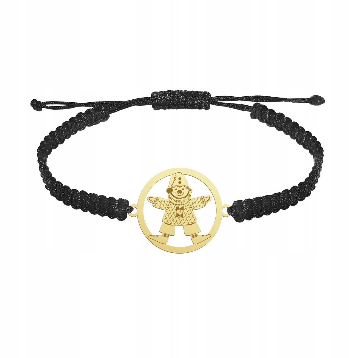 Bransoletka Złota z Pajacykiem Makrama Prezent Srebro 925 GRAWER GRATIS