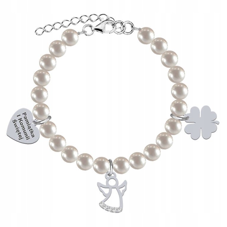 KOMUNIA ŚWIĘTA Bransoletka z Aniołem GRAWER