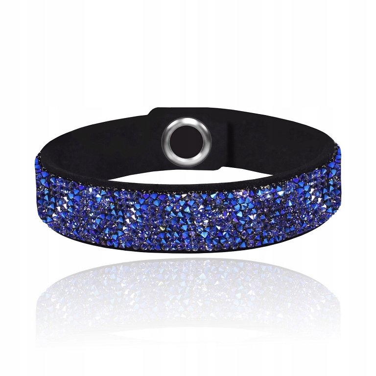 Bransoletka Alcantara z Kryształami Dzień Kobiet Biżuteria Prezent ŻYCZENIA