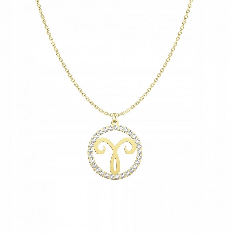 Naszyjnik Złoty Baran Zodiak Znak Zodiaku 925 Prezent Łańcuszek DEDYKACJA