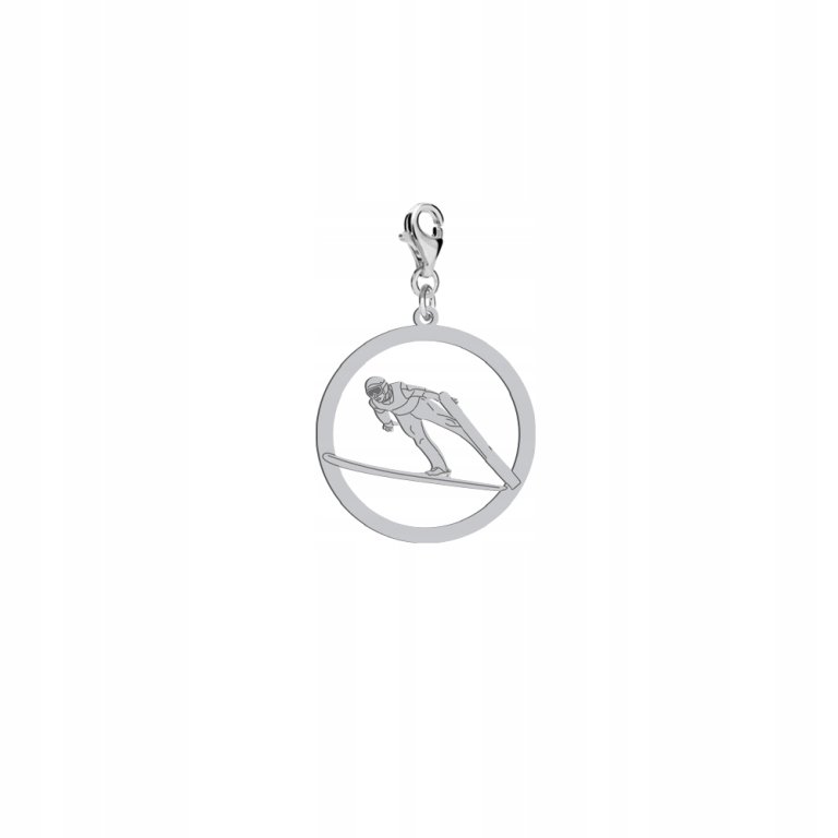 Srebrny Charms Skoki narciarskie DEDYKACJA