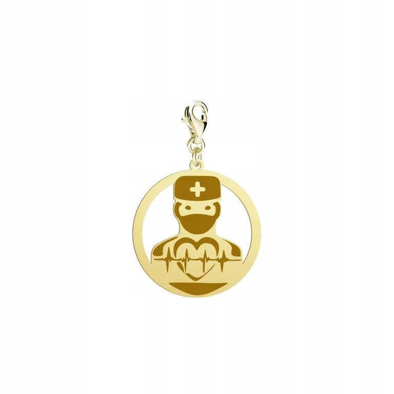 Charms z Kardiologiem Pozłacany GRAWER