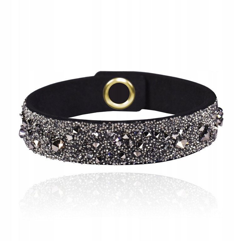 Bransoletka na Alcantarze z kryształami Prezent Dzień Kobiet ŻYCZENIA