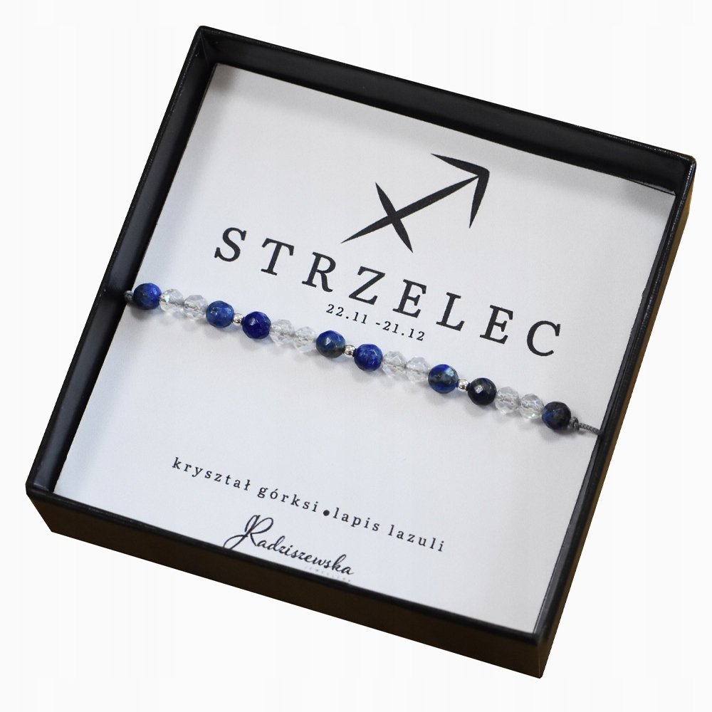 Bransoletka z Kamieni Naturalnych STRZELEC Zodiak Prezent Dedykacja