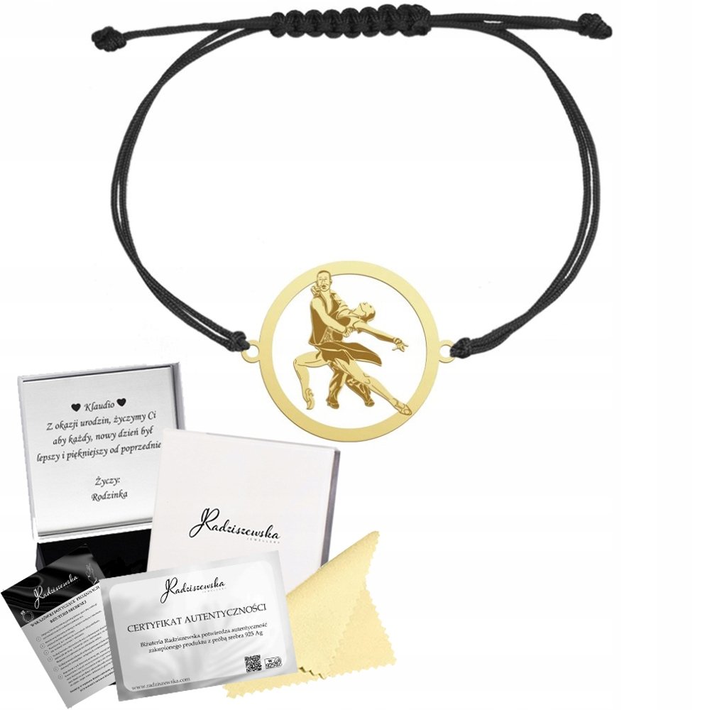Bransoletka Złota Latino Taniec Sznurek Prezent Biżuteria 925 GRAWER GRATIS