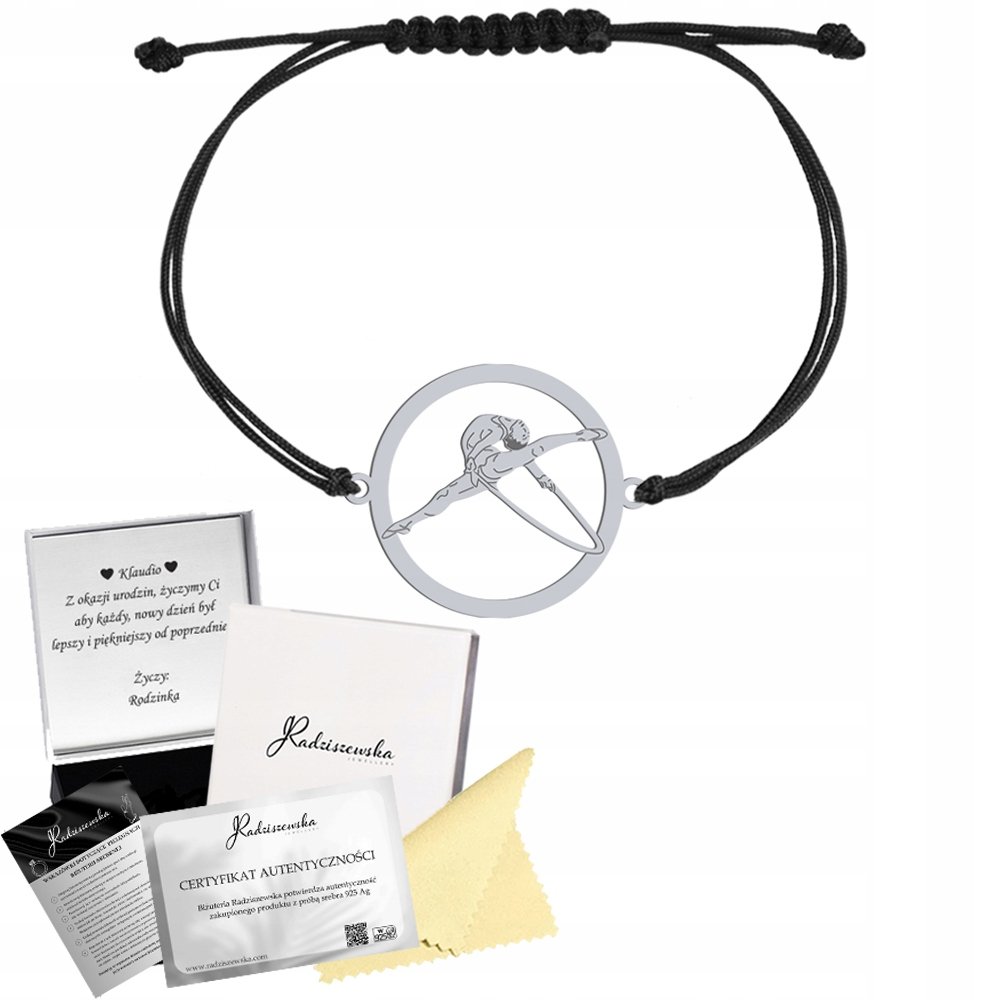 Bransoletka Srebrna Gimnastyka Artystyczna 925 GRAWER DEDYKACJA GRATIS