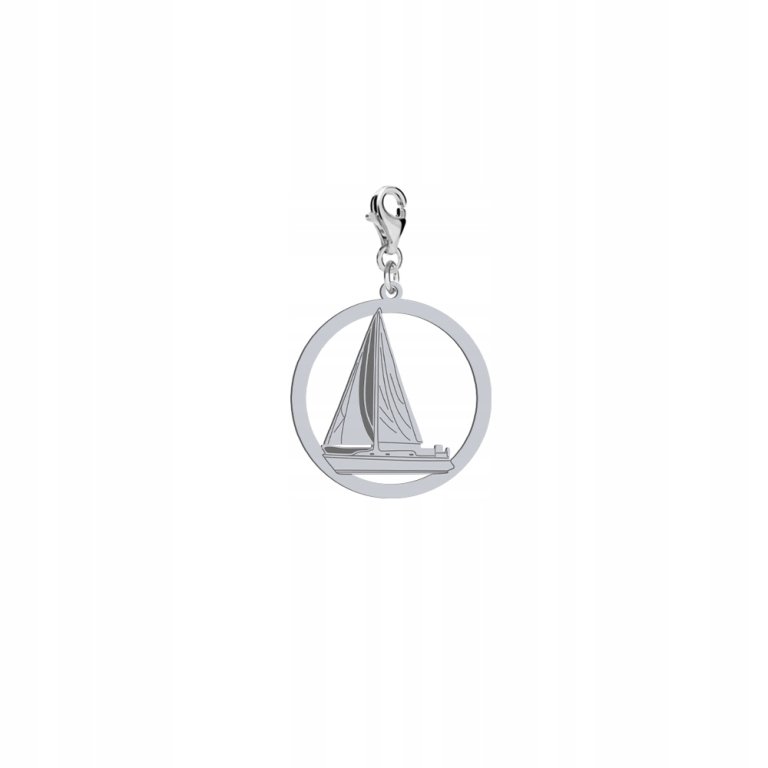 Srebrny Charms Żaglówka Żeglarstwo DEDYKACJA
