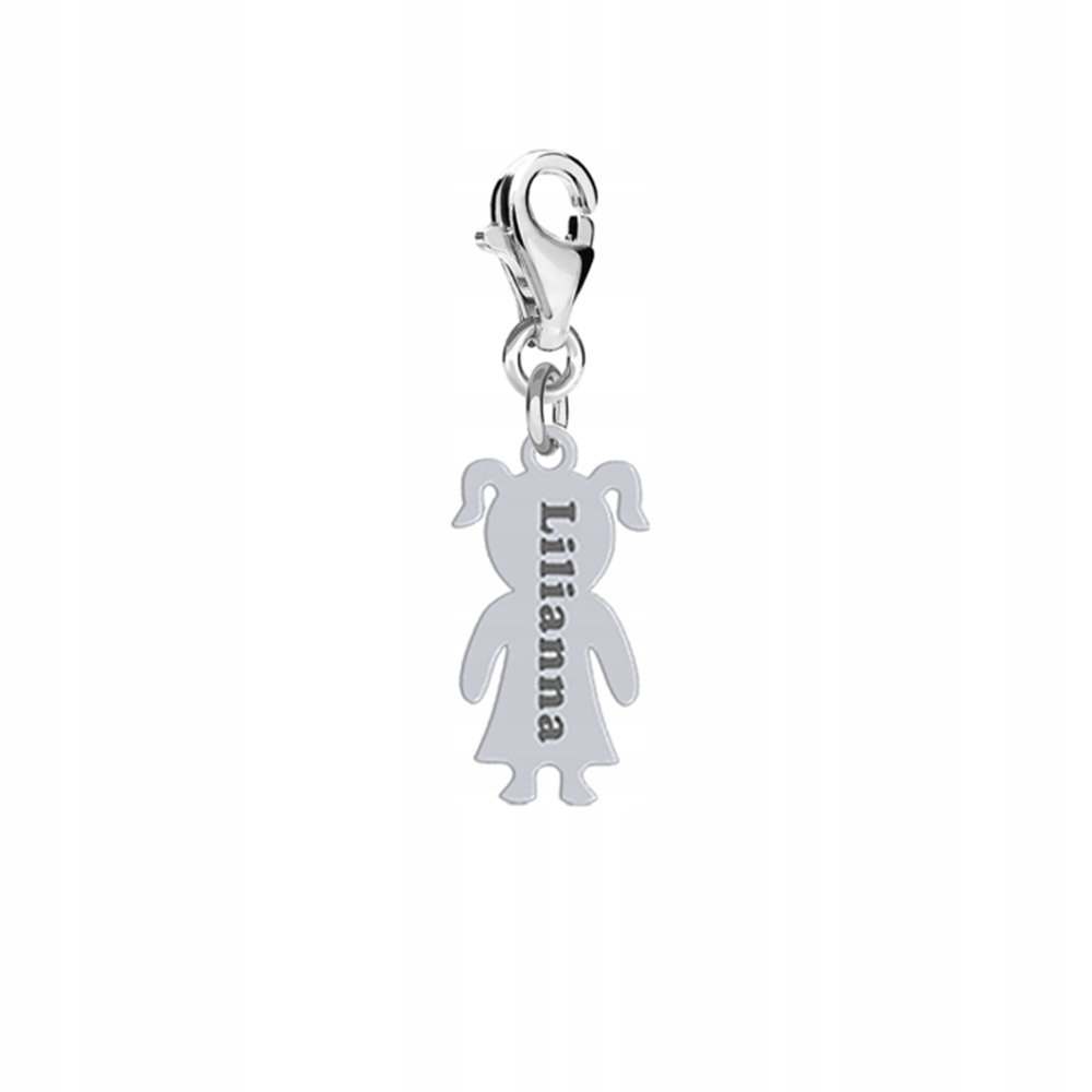 Charms Srebrny Dziewczynka Córka Prezent dla Mamy Biżuteria GRAWER GRATIS