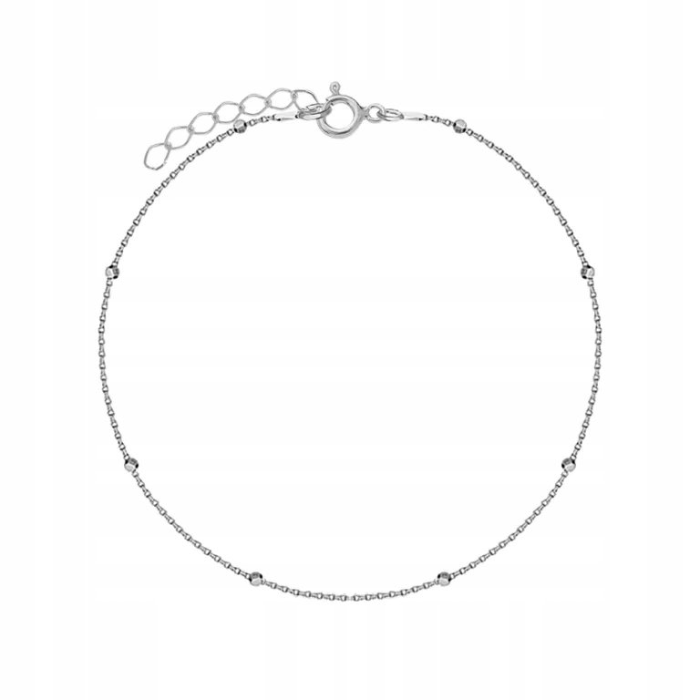 Bransoletka Srebrna Łańcuszek Kulki 925 Prezent na Dzień Kobiet ŻYCZENIA