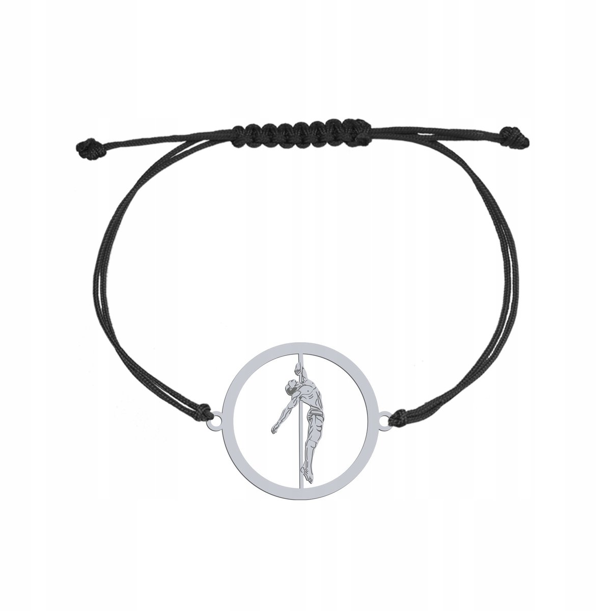 Bransoletka Srebrna Pole Dance Męski Srebro 925 Grawer Sznurek Biżuteria