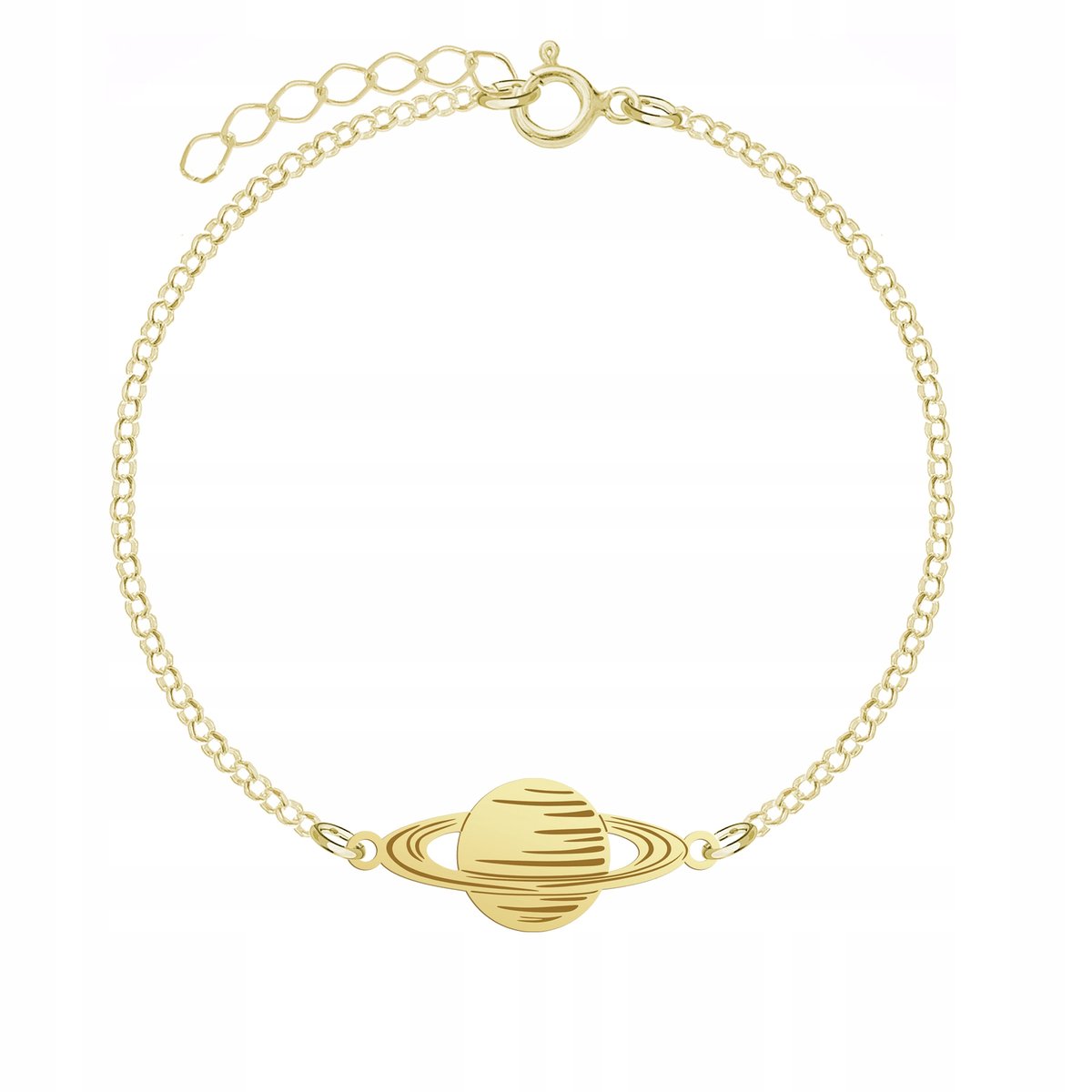 Bransoletka Pozłacana z Planetą Łańcuszek Prezent 925 GRAWER GRATIS