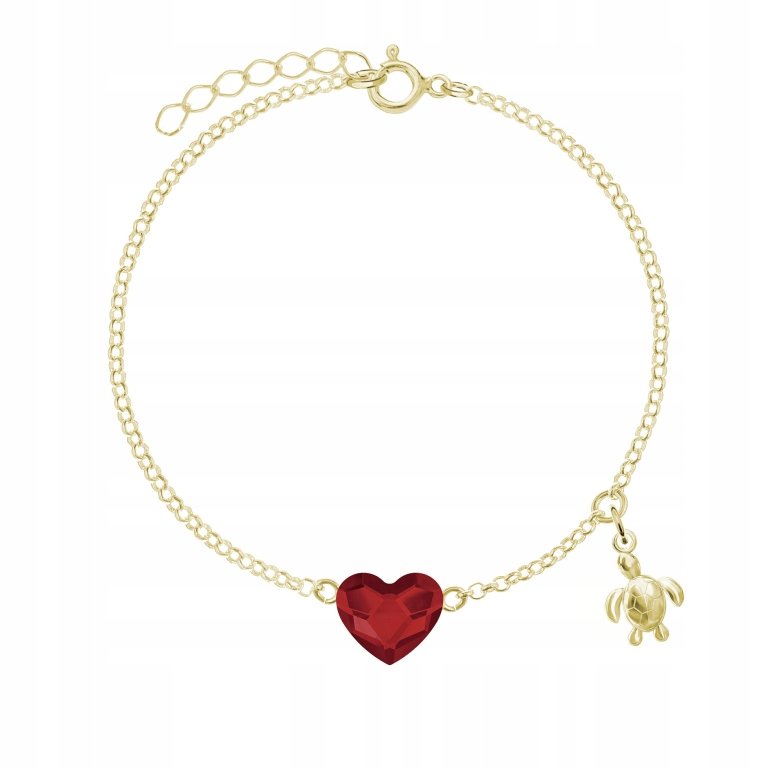 Pozłacana Bransoletka SERCE z zawieszką DEDYKACJA