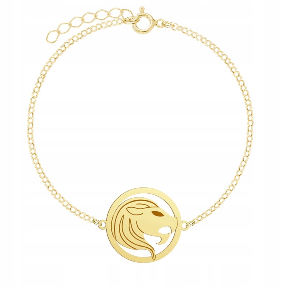 Pozłacana Bransoletka Znak Zodiaku LEW GRAWER