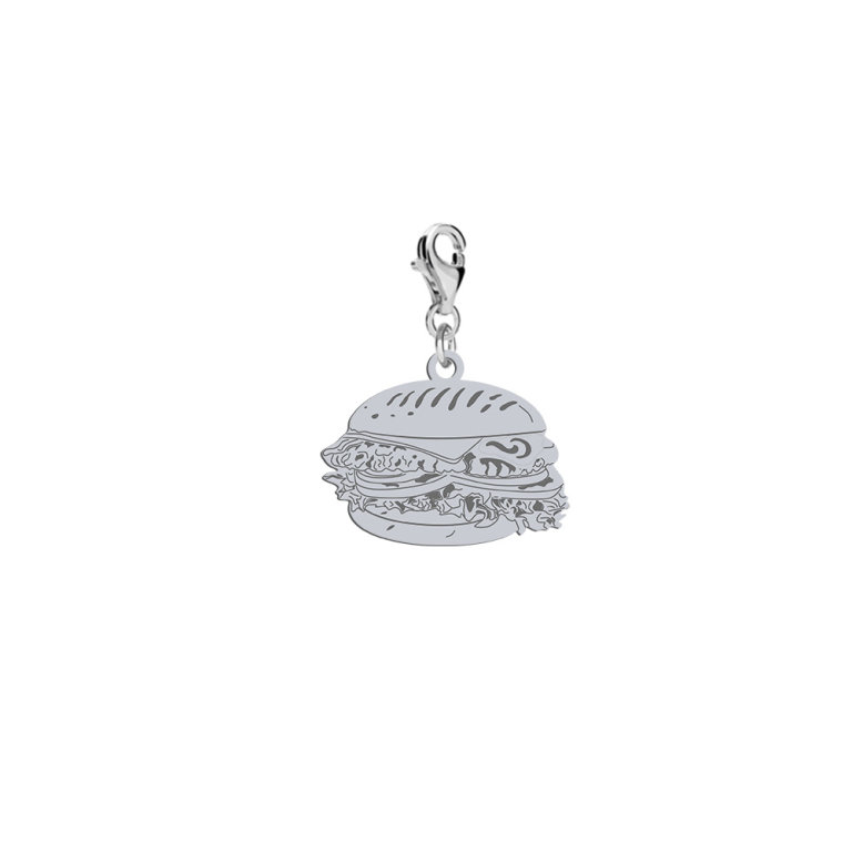 Srebrny Charms HAMBURGER DEDYKACJA