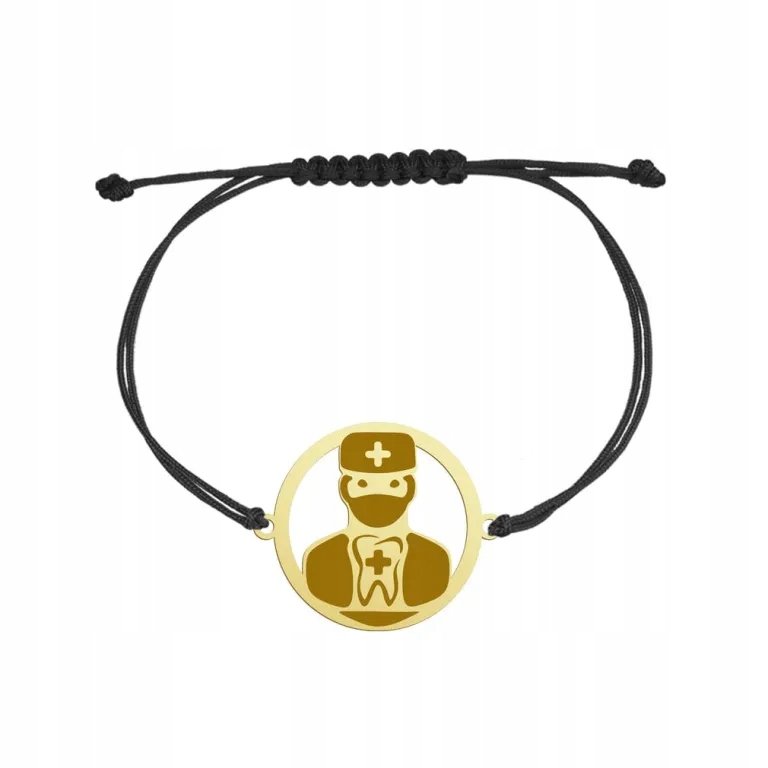 Bransoletka Pozłacana na sznurku Dentysta GRAWER