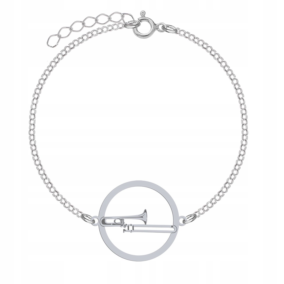 Bransoletka Srebrna z Puzonem Łańcuszek Biżuteria 925 GRAWER GRATIS
