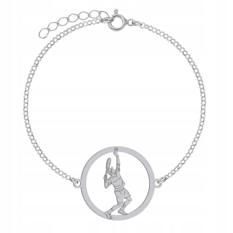 Bransoletka Srebrna Tenis Ziemny Tenisista Prezent 925 GRAWER GRATIS