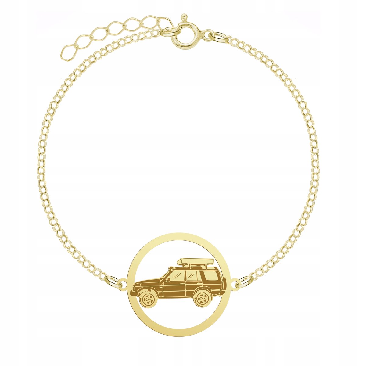 Bransoletka Złota Samochód Wyprawowy Łańcuszek Biżuteria 925 GRAWER