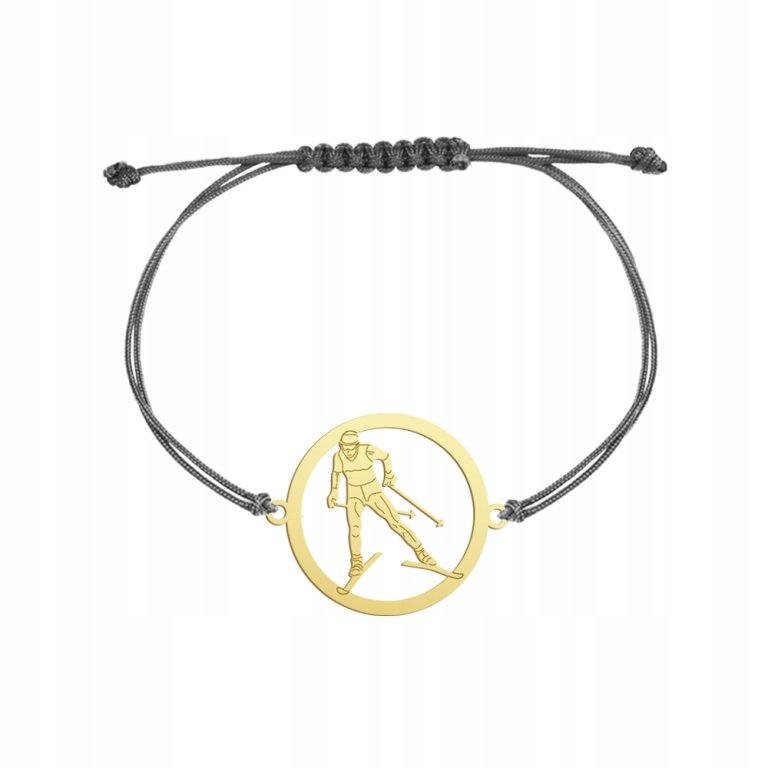 Pozłacana Bransoletka Biegi narciarskie GRAWER