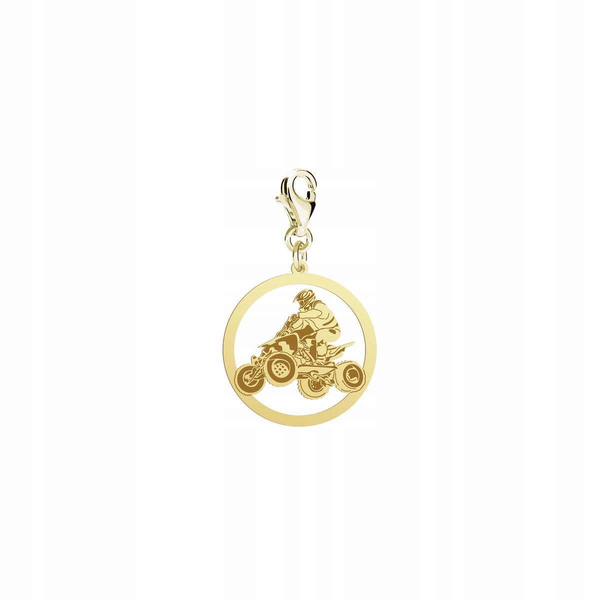 Charms Złoty Quad Prezent Biżuteria Zawieszka Srebro 925 ŻYCZENIA GRATIS