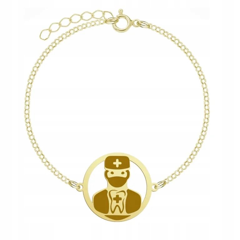 Bransoletka Stomatolog Dentysta Pozłacana GRAWER
