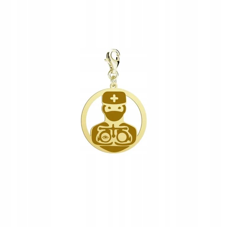 Charms Pozłacany Okulista GRAWER GRATIS