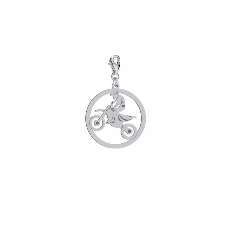 Srebrny Charms Motocross DEDYKACJA GRATIS