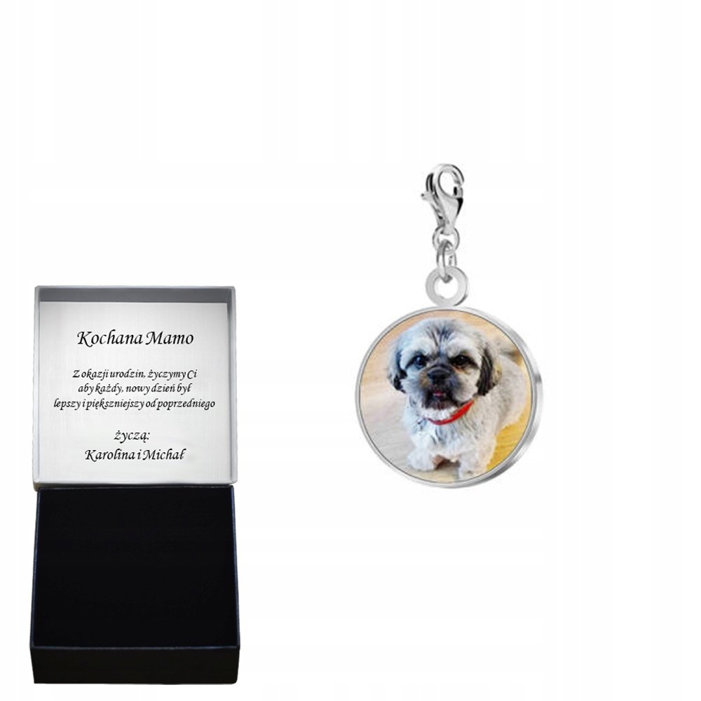 Charms ze Zdjęciem Personalizacja srebro GRAWER