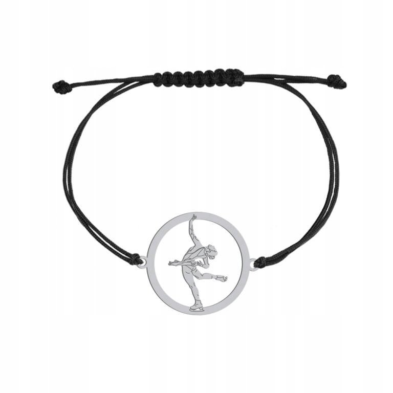 Bransoletka Srebrna Łyżwiarstwo Figurowe 925 Prezent sznurek GRAWER GRATIS