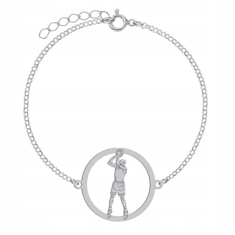 Srebrna Bransoletka Koszykówka GRAWER GRATIS