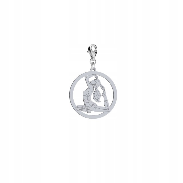 Srebrny Charms Joga DEDYKACJA GRATIS