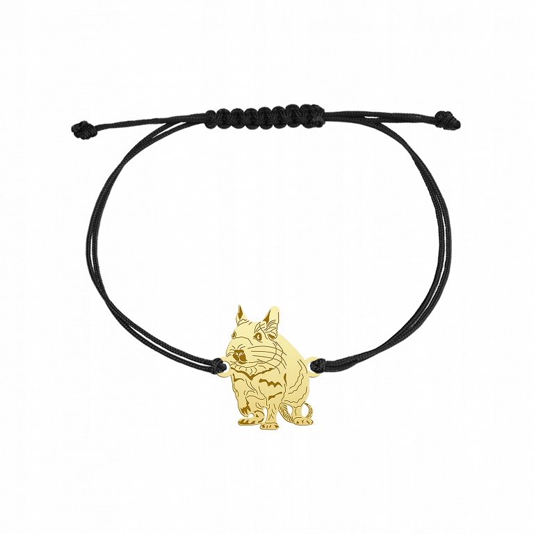 Bransoletka Pozłacana Koszatniczka Sznurek Srebro 925 Dedykacja Prezent