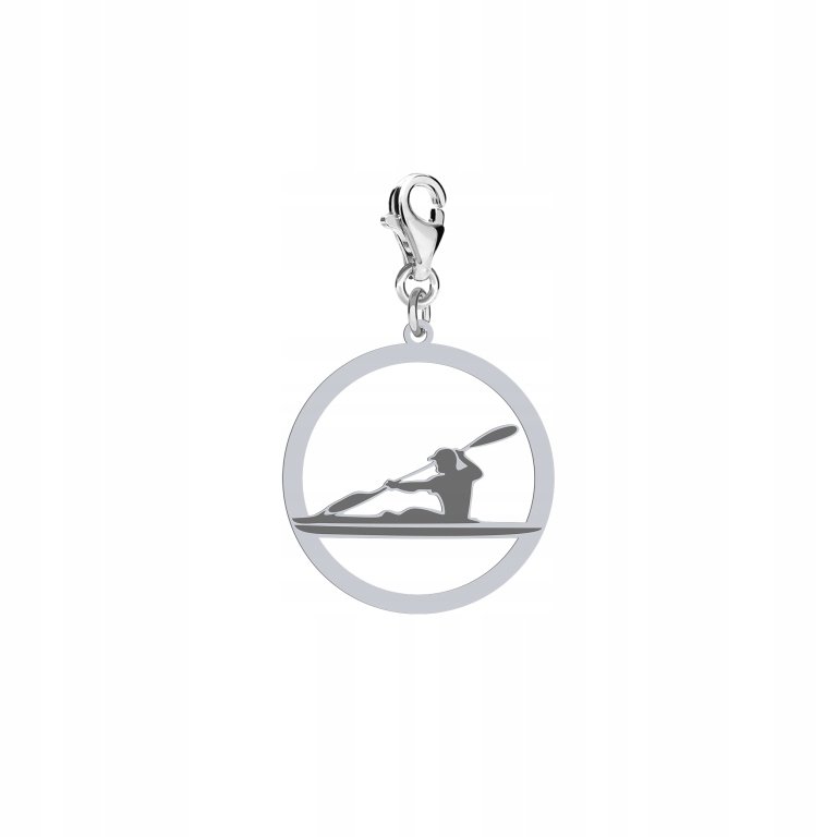 Srebrny CHARMS Kajakarstwo DEDYKACJA GRATIS