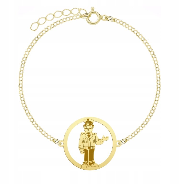Pozłacana Bransoletka POLICJANT GRAWER GRATIS