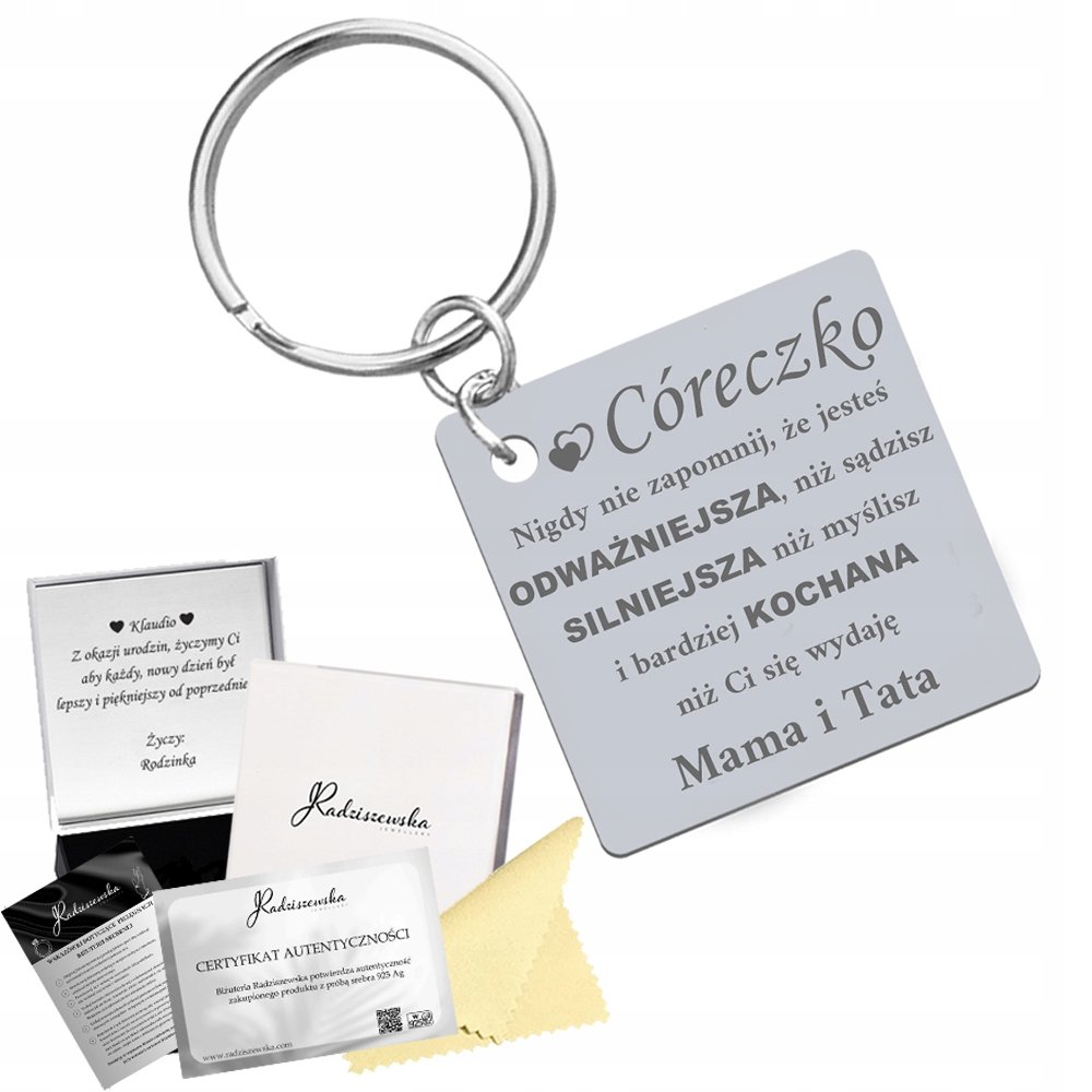 Brelok dla Córki Cytat Dzień Dziecka Prezent Kobieta ŻYCZENIA GRATIS