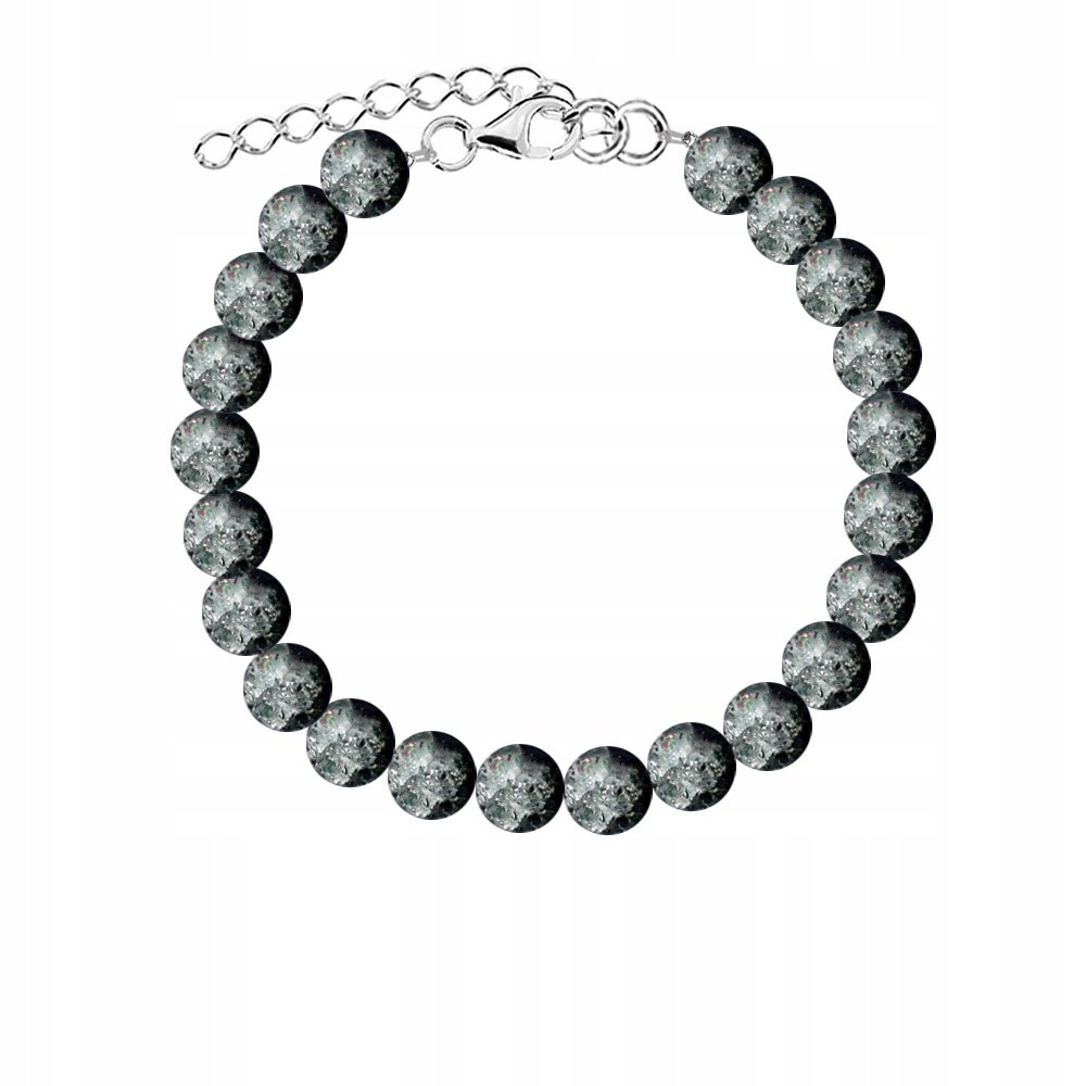 Bransoleta Damska Męska Crackle Szklane Duo Czarne DZIEŃ KOBIET DEDYKACJA