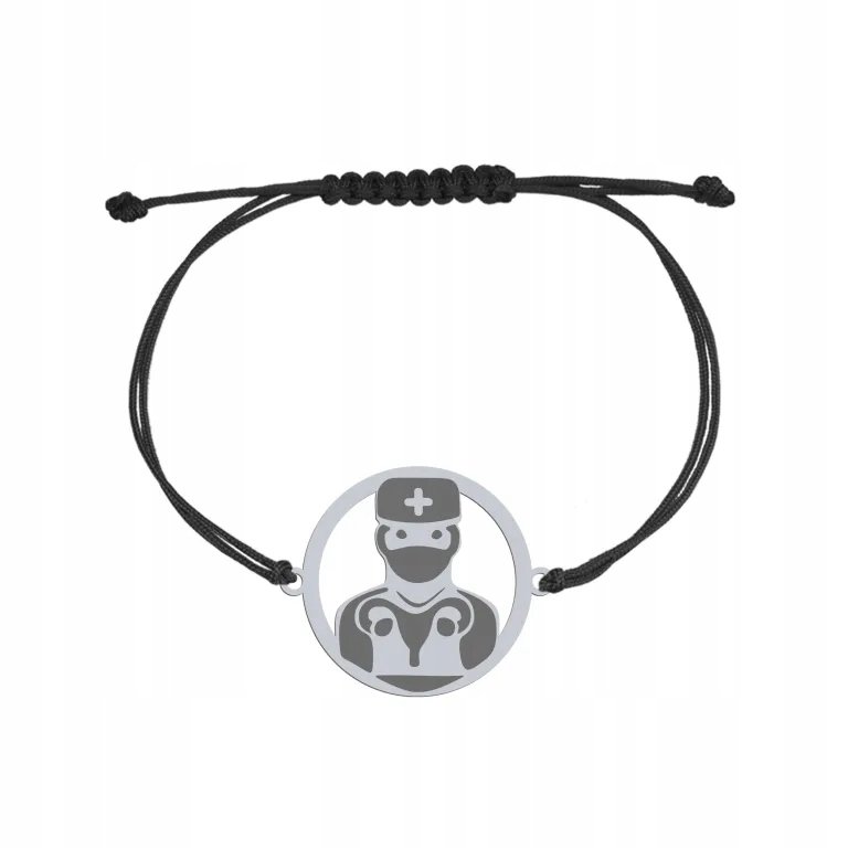 Bransoletka dla Ginekologa Lekarza srebro GRAWER