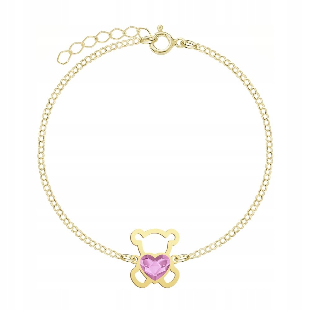 Pozłacana Bransoletka z MISIEM DEDYKACJA GRATIS