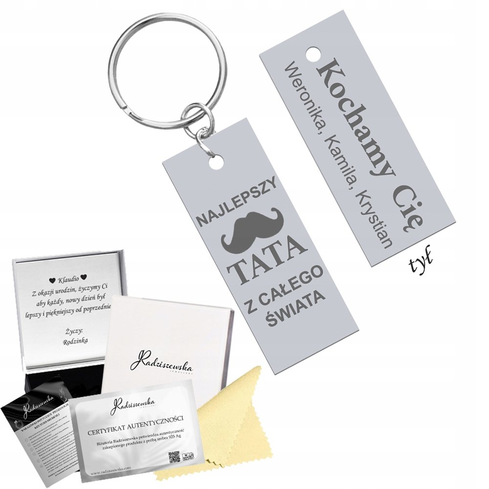 Brelok do Kluczy dla Taty Najlepszy Tata Dzień Ojca Prezent GRAWER GRATIS