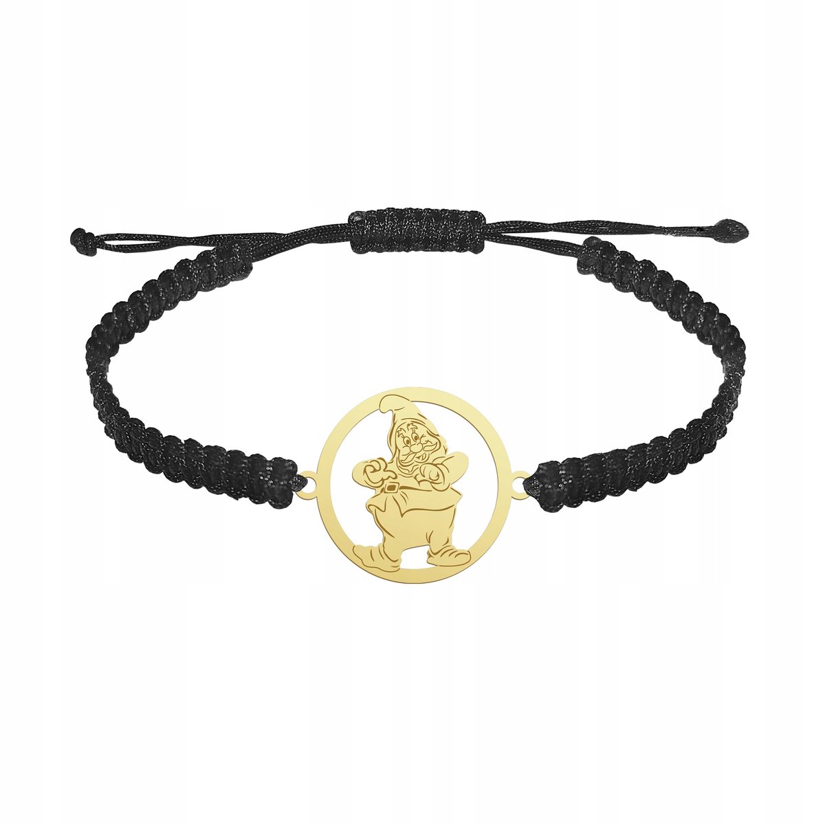 Bransoletka Złota Krasnal Makrama Prezent Dziecko Srebro 925 GRAWER GRATIS