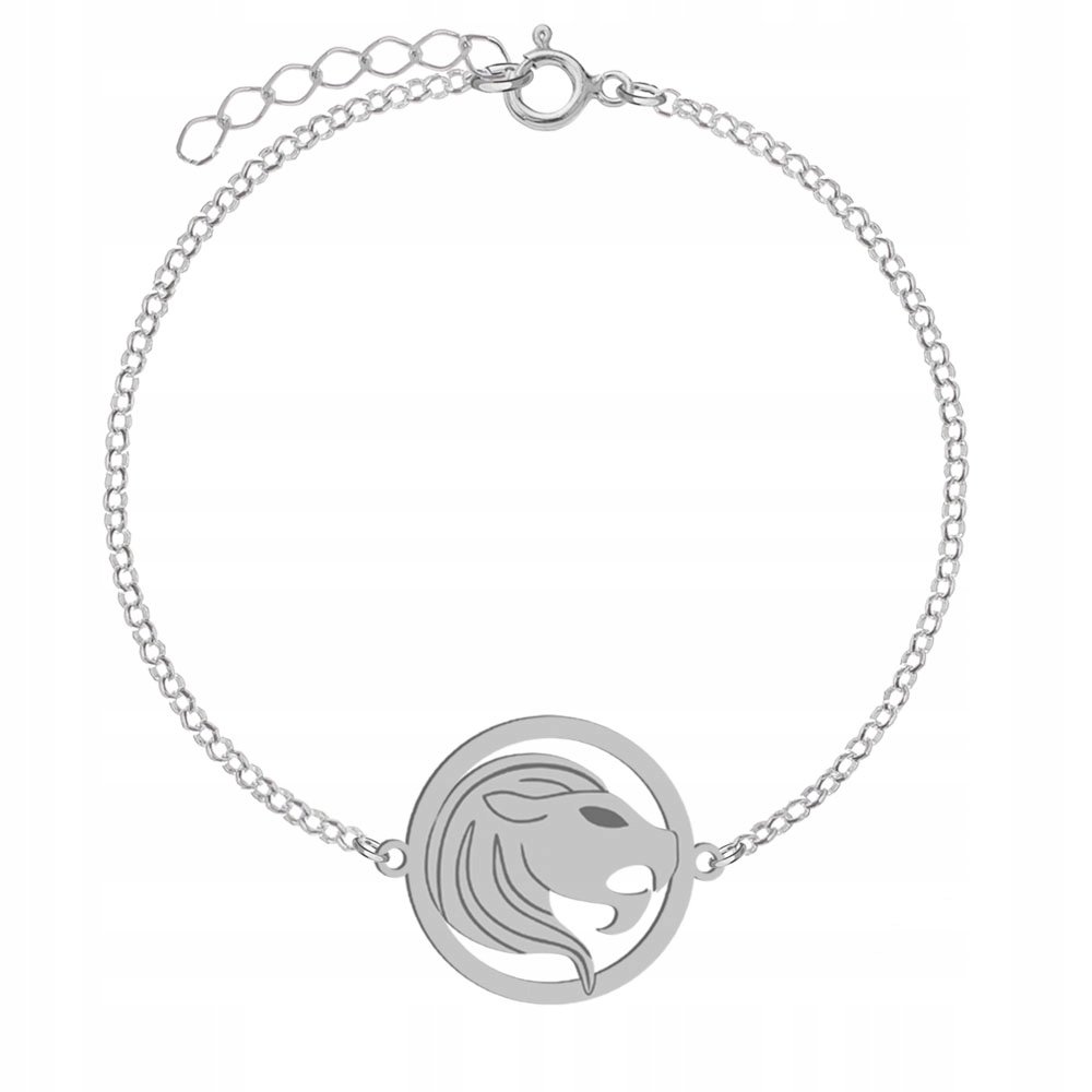 Srebrna Bransoletka Znak Zodiaku LEW DEDYKACJA